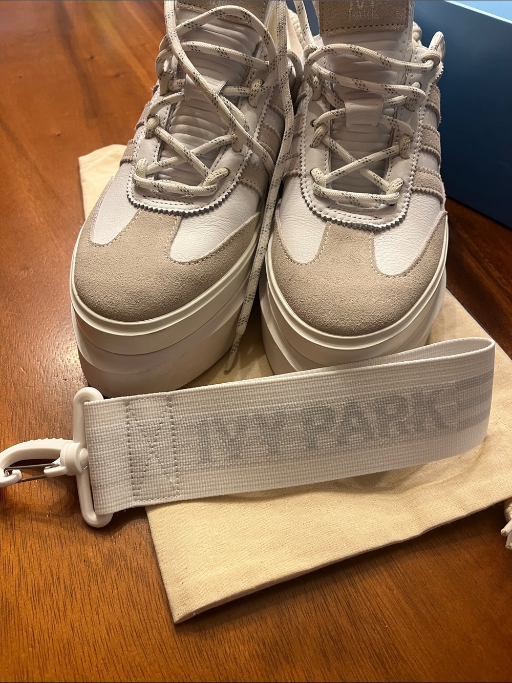 Adidas x Ivy Park ** Women's Cream & White Platform Low-Top Sneakers**